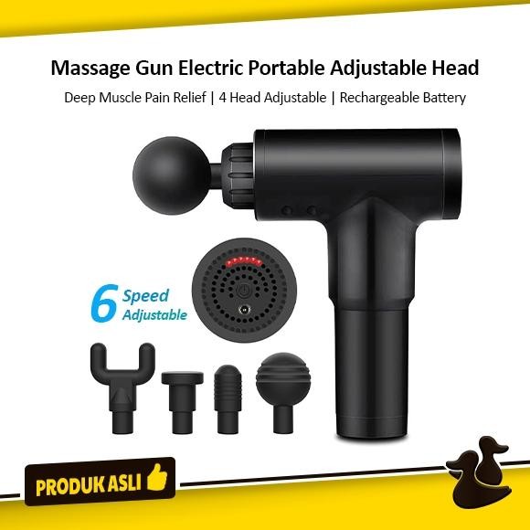 Massage Gun Electric Fascia Gun Muscle Massage Alat Pijat Getar Elektrik Pistol Terapi Pijat Otot Or