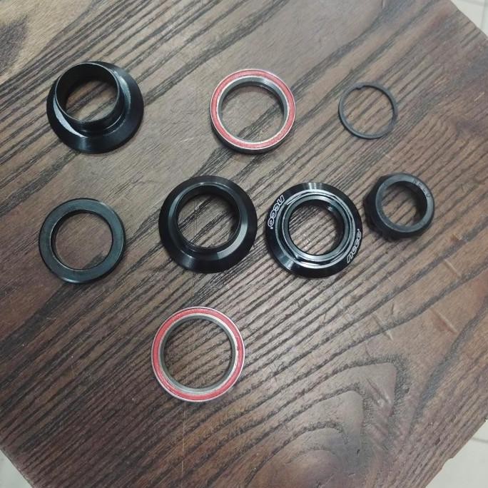 Headset KomFork Standard NECO H-671 Bearing 671 22.2 Drat Ulir 25.4 Hitam Taiwan Sepeda Federal Fold