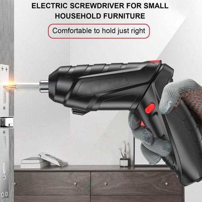ENRIO- COD 48pcs Set Bor Tangan Bolak Balik Screwdriver Tanpa Kabel Free Kabel set 48 potong with Ma