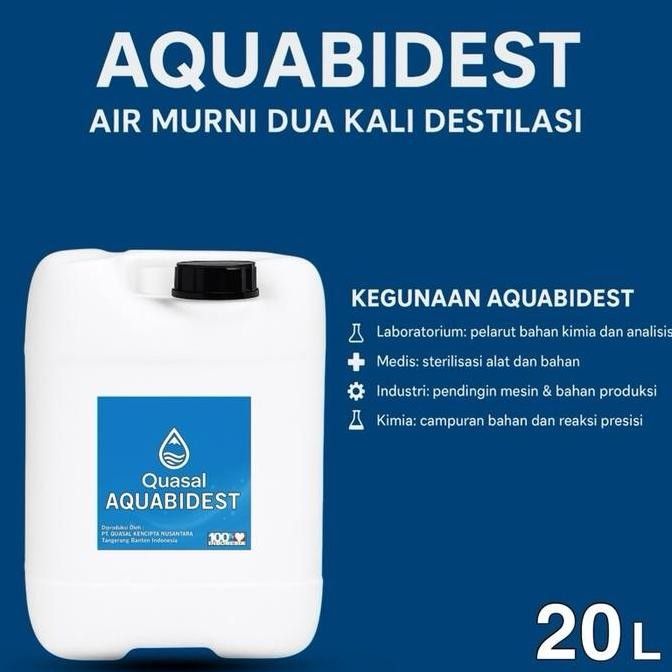 AQUABIDEST / AQUABIDESTILATA AQUABIDEST 20 LITER ORIGINAL DAN TERPERCAYA
