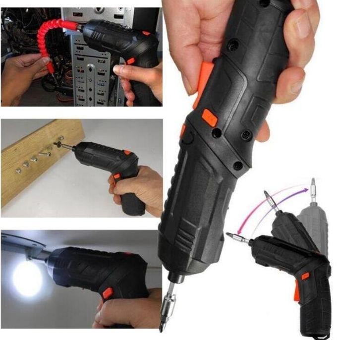 ENRIO- Bor 48PCS Obeng Baterai Cordless Folding Li-ion Toolbox Set  - Screwdriver Drill Set  Cas Cha