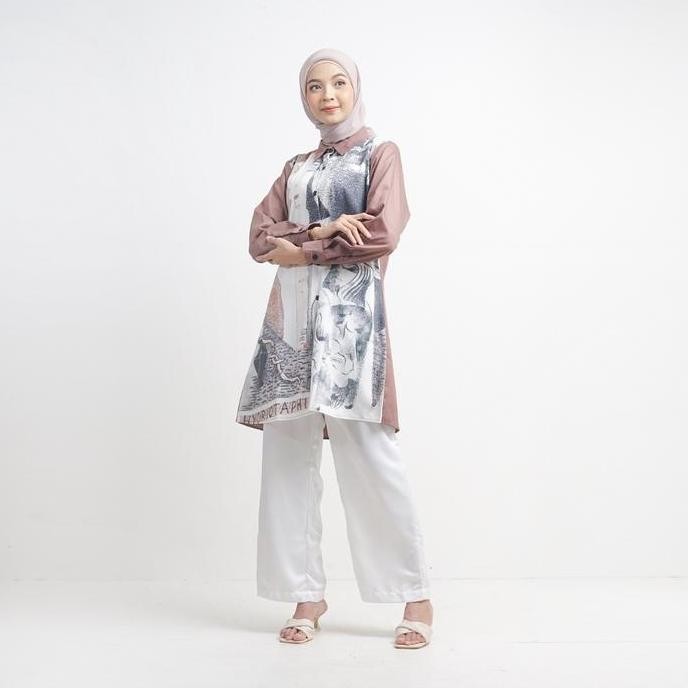 Baju Tunik Wanita Printing Toyobo Motif Taphia / Sm616