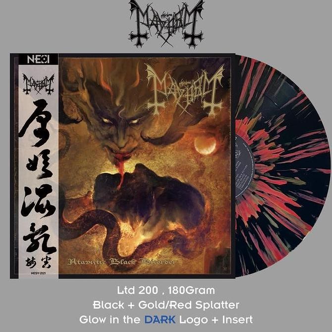 Vinyl MAYHEM - ATAVISTIC BLACK DISORDER Limited 200 Splatter Vinyl Rare Koleksi Original