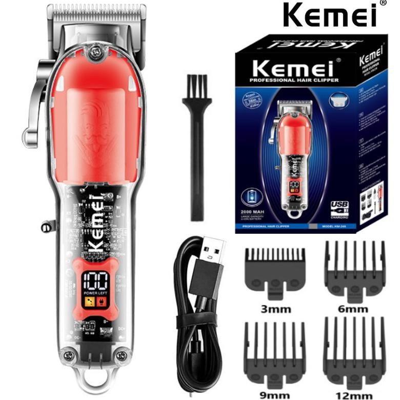 HAIR CLIPPER KEMEI KM-246 MESIN CUKUR RAMBUT TRANSPARAN