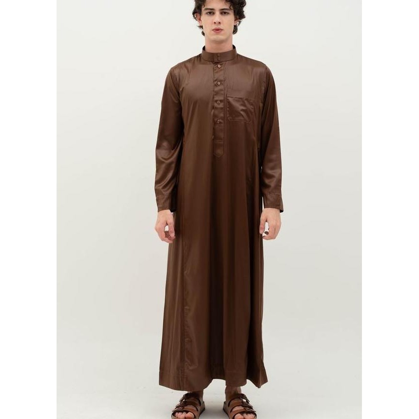 Al Haramain Jubah Gamis Pria Remaja Dewasa Viet Polos Jubah Al Haramain Maroon Merah Coklat Kemeraha