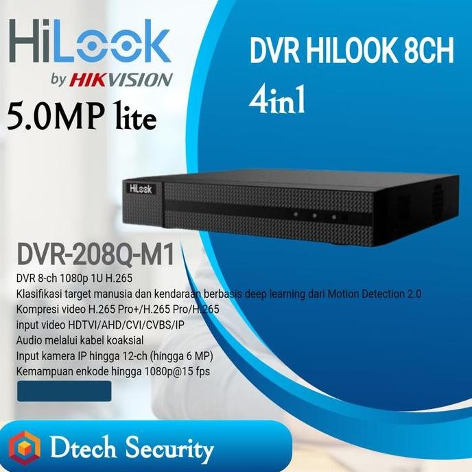 BEBAS ONGKIR - DVR HILOOK 8CH DVR-208Q-M1/HILOOK DVR 5MP LITE 8 CHANEL