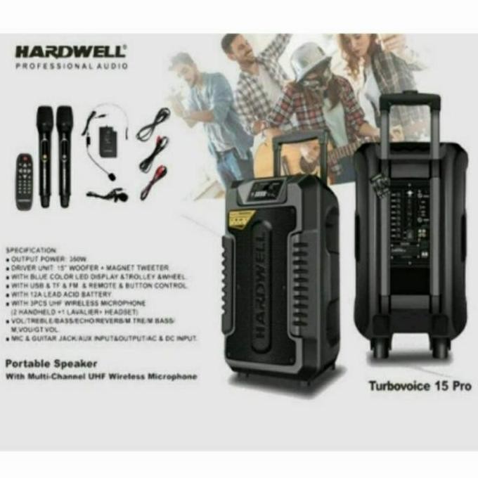 NEW Speaker Aktif Portable 15 inch HARD-WELL TURBO VOICE 15 PRO Hardwel
