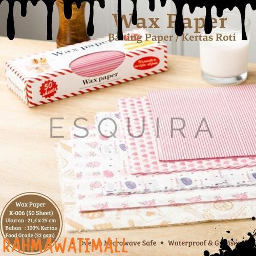 COD Wax Paper 50 Pcs / Korean Bento Cake Baking Paper /K-006