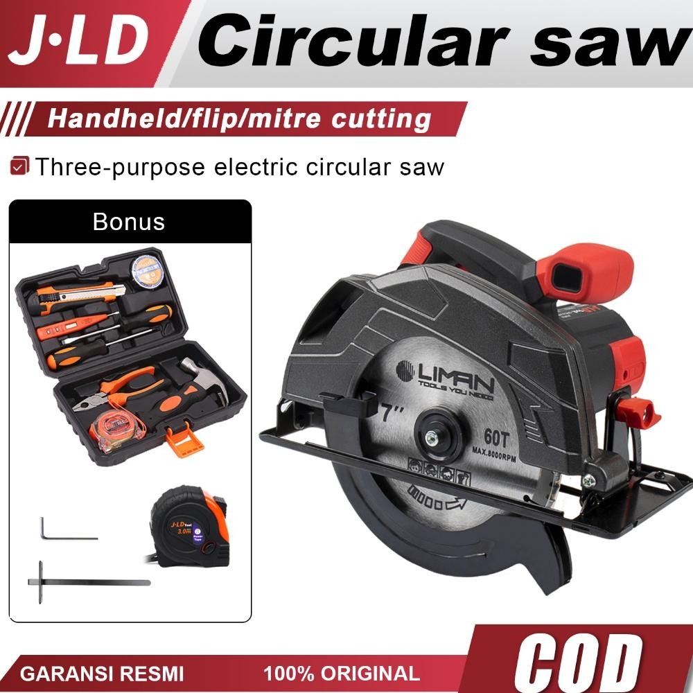 EDELWEIS JLD Motor Tembaga Circular Saw Gergaji Kayu Listrik 900W Circular Saw 7 Inch Mesin Serkel K