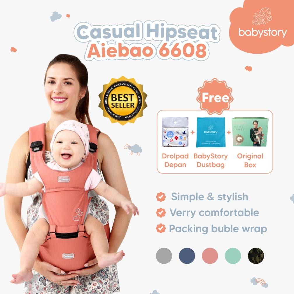 FEVERFEW Hipseat Aiebao 6608 Original Hipseat Casual Hipseat Baby Carrier Gendongan Bayi Aiebao