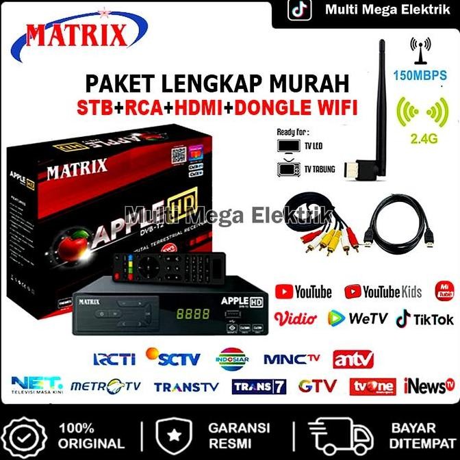 Termurah Set Top Box Tv Digital Matrix Apple Merah Dvbt2 / Set Top Box Untuk Tv Tabung / Stb Tv Box 