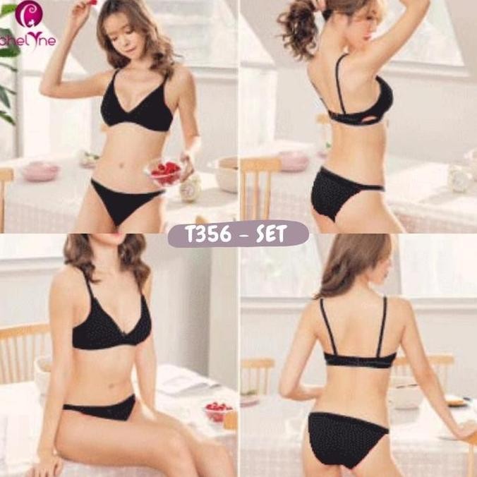 Promo Chelyne Bh Set Bralette T356 Stelan - Bra Bahan Kaos Salur Cod