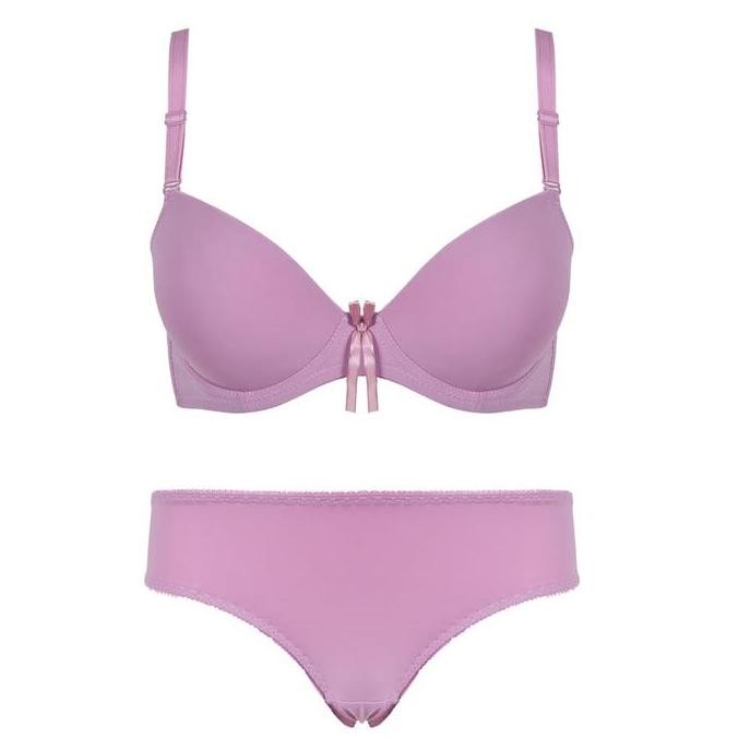 Promo Cynthia Bra Set Panty 3/4 Cup Busa Tebal Polos Panty Mini-Purple Cod
