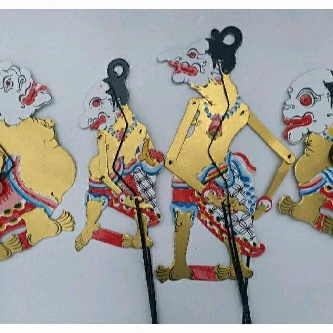 wayang kertas Punokawan emas isi 4 mainan anak kerajinan tangan TEB