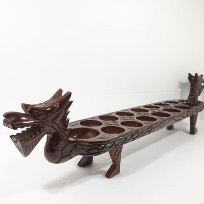 Dakon Congklak Permainan Tradisional Ukir Naga Kerajinan Kayu SMR