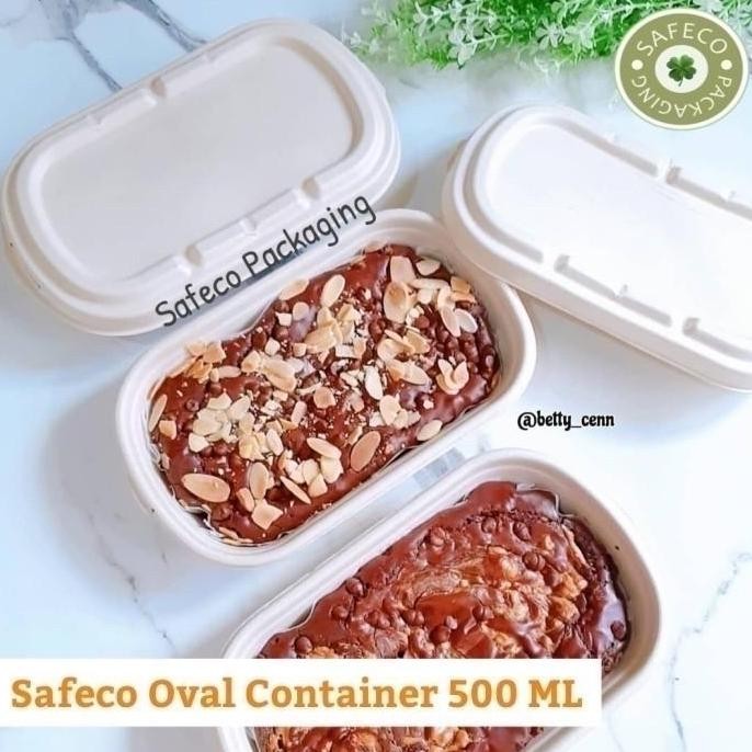 Bagasse Lunch Box Oval 500 ML Eco Food Box Kotak Makan Eco Friendly