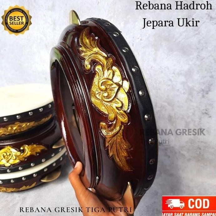 Rebana Hadroh Kualitas Super Ukir Model Jepara Kencer Kuningan Banjari Rebana Model Jepara Terbangan