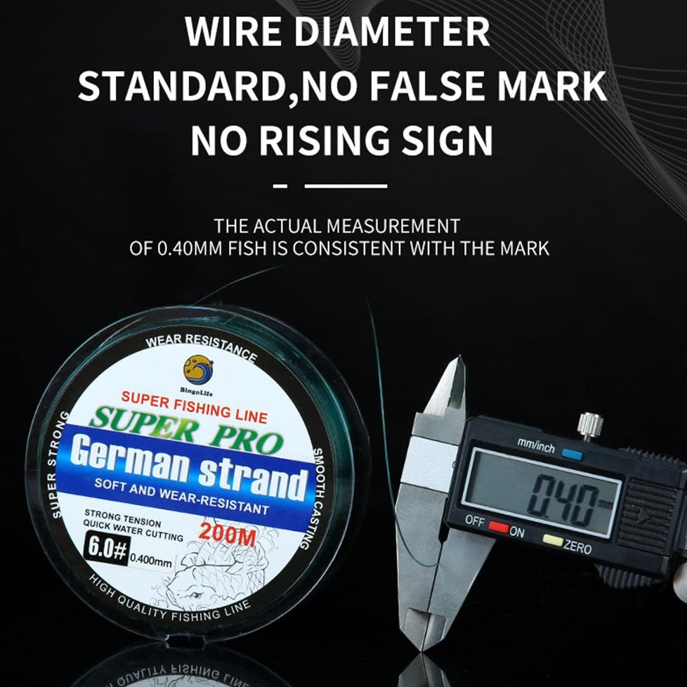 [Kecil Senar Pancing Kuat Anti Keriting Hijau Transparan Benang Pancing Nilon 200M Murah E-65