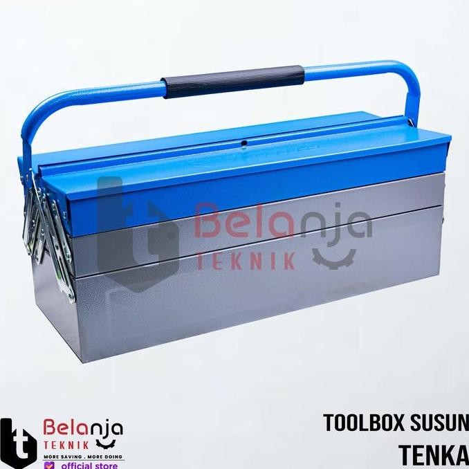 JUNXIENA Tenka Toolbox Besi 3 Susun Tool Box Tempat Perkakas Metal 3 Tingkat