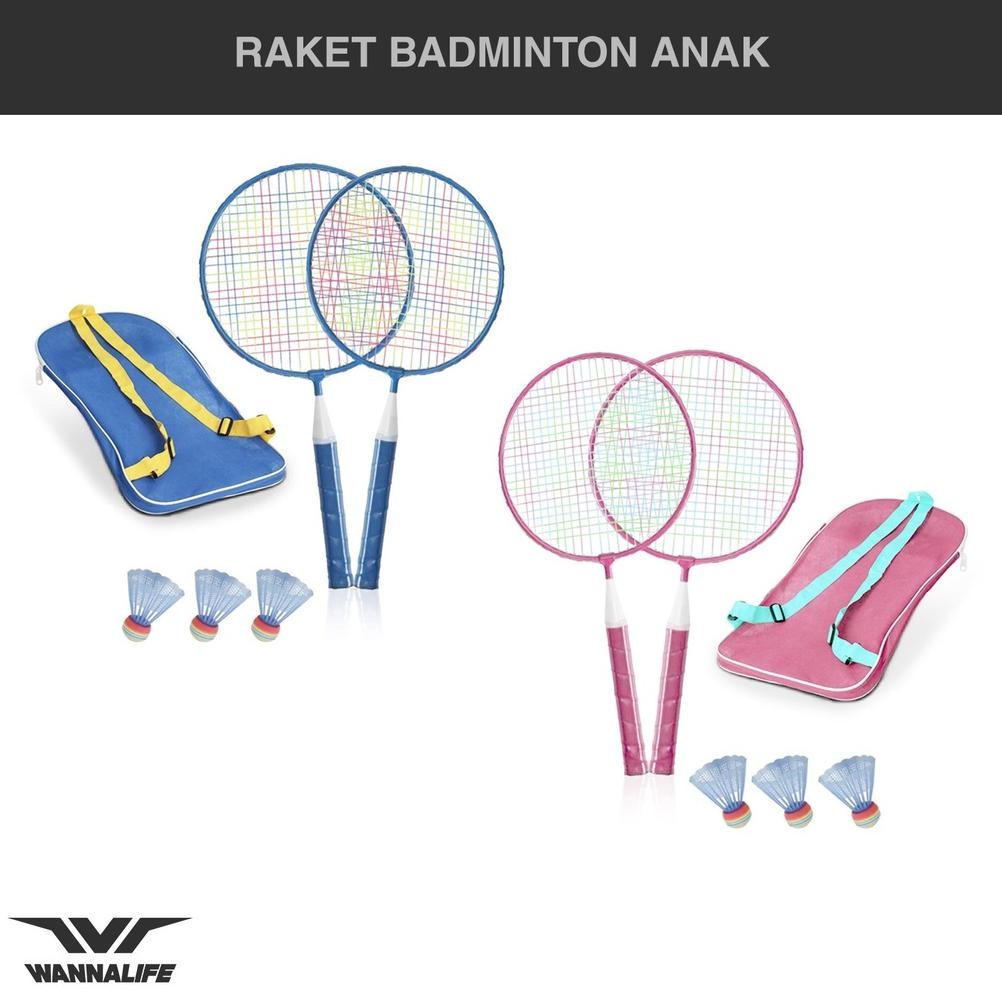 Update - Raket Badminton Anak Wannafit | Bulutangkis Bulu Tangkis Mini Laki Perempuan Kok Olahraga M