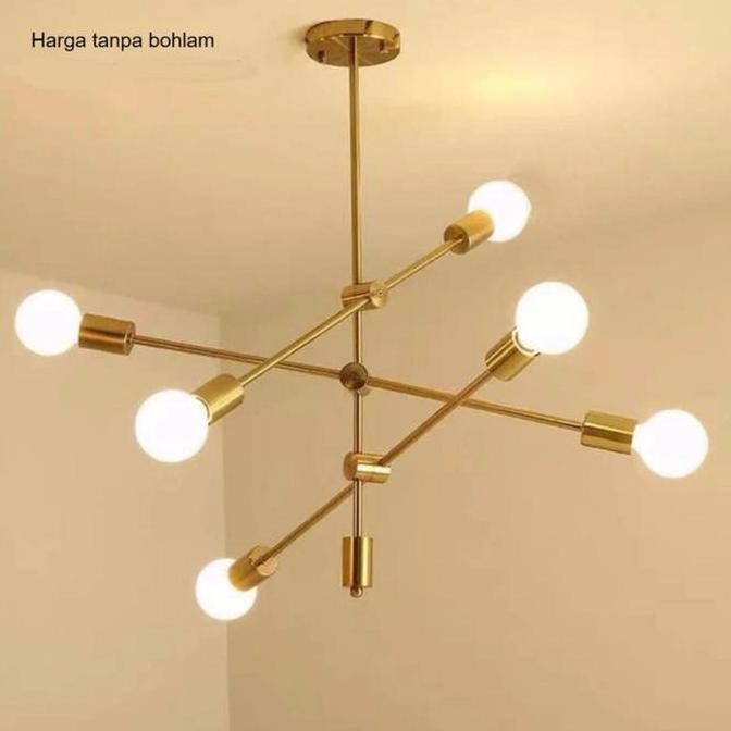 FL 218 LAMPU GANTUNG GOLD TANGKAI VINTAGE MODERN MINIMALIS Murah