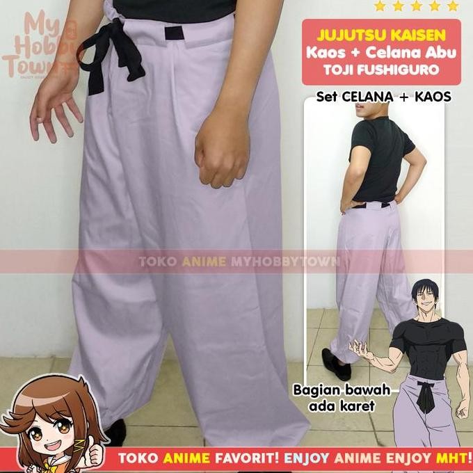 Kostum Cosplay Set Kaos Celana Fushiguro Toji Jujutsu Kaisen Abu Anime Version