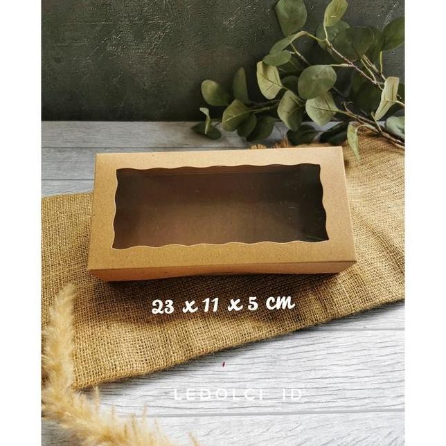 10 Pcs Cb231105 Kraft Box Mika Brownies Dus Cake Kue Tebal 23X11X5