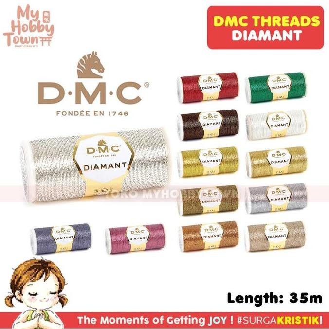 Benang DMC Diamant Art 380 Metallic Silver Gold Sulam Embroidery