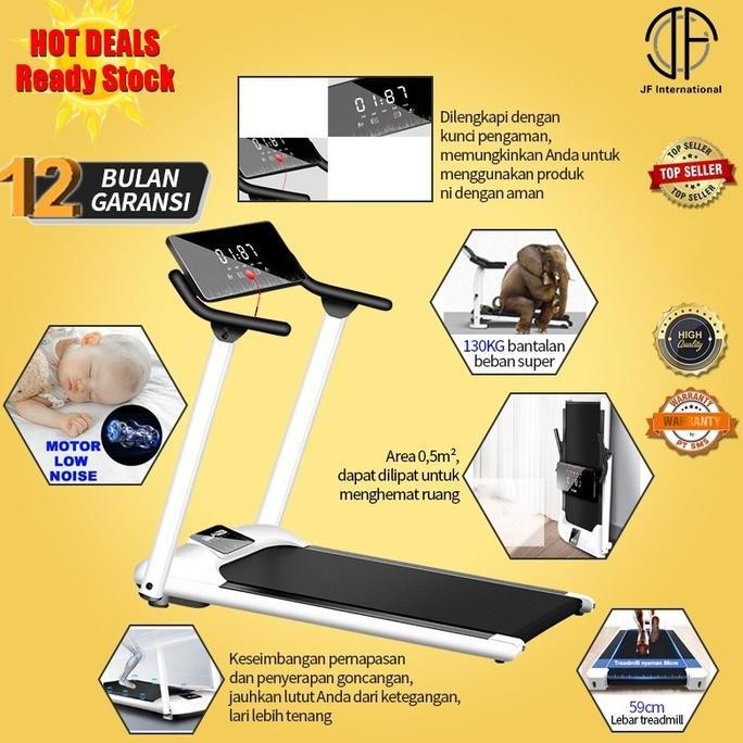 WONDERWEISS- Treadmill Elektrik Tredmil Listrik 2.0 Mesin Lari Olahraga Gym Fitness Cardio Alat Fitn