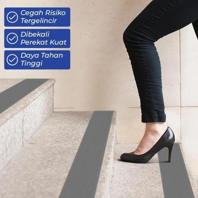 Promo Lis Tangga Anti Slip Pengaman Tepi Sudut Siku Step Nosing Karet Strip Lantai Model L Lurus Den