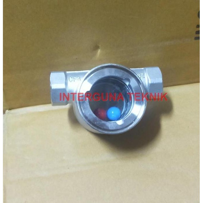 KAORU- Sight Glass Ball ukuran 1/2" inch / Flow indicator sight Glass stainless 304