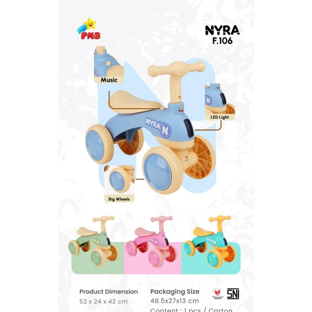 RIDE ON TOLO MAINAN ANAK PMB NYRA F106 MUSIK LAMPU TOLOCAR ANAK PMB NYRA F 106 MOTOR VESPA UNIK LUCU