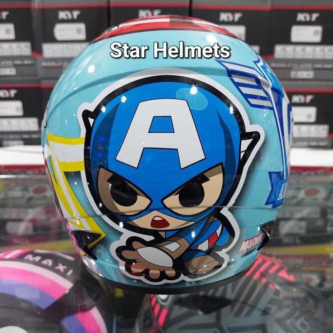 COD Helm Anak MDS R3 Junior Captain America #3 Blue Pastel
