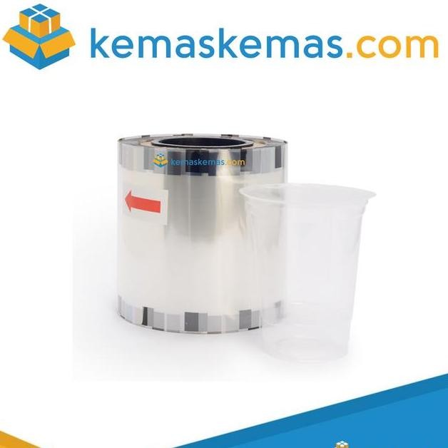 Lid Seal Plastik Polostutup Gelas Roll Bening Mesin Cup Sealer