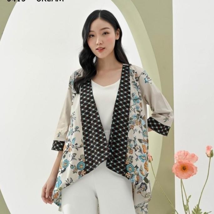 Promo Cardigan panjang batik wanita modern / long outer batik seragam kantor COD
