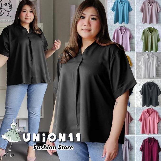 Promo Union11 - Blus Jumbo Wanita / Baju Ld 130  / Atasan Wanita Big Size Muat Bb 100 Kg / Alva / Va