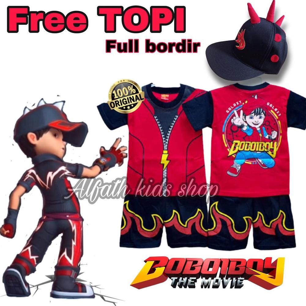 Special - SETELAN BAJU KOSTUM BOBOIBOY ANAK SET TOPI / STELAN BOBOBOY ANAK LAKI-LAKI GRATIS TOPI / B