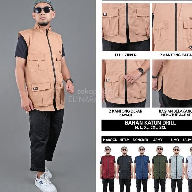 Rompi Sholat Cargo Tim Crew Laki Laki Dewasa Rosal