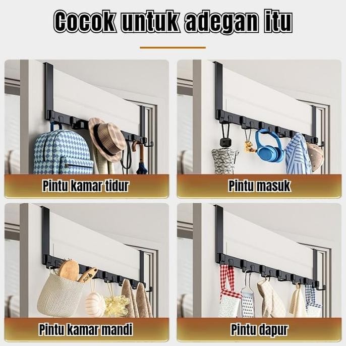 Promo Gantungan Baju Pintu Kamar Tidur Gantungan Aluminium Dapat Disesuaikan Gantungan Rak Dinding K