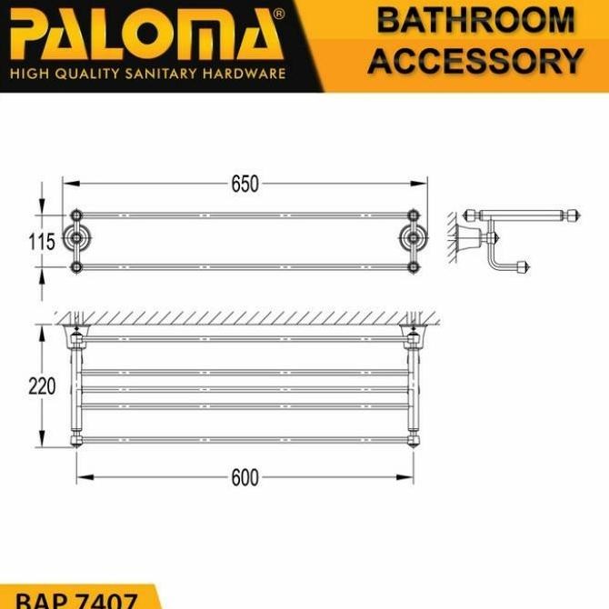 Promo Paloma Bap 7407 Gantungan Rak Handuk Towel Shelf Gold Cod