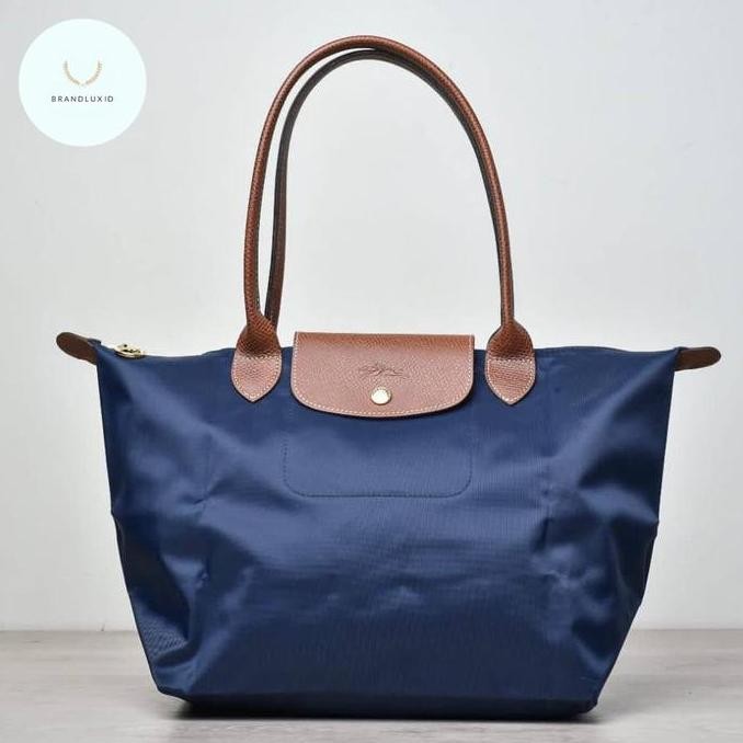 Longchamp Le Pliage Classic Original Marine Navy/Brown Slh/Mlh
