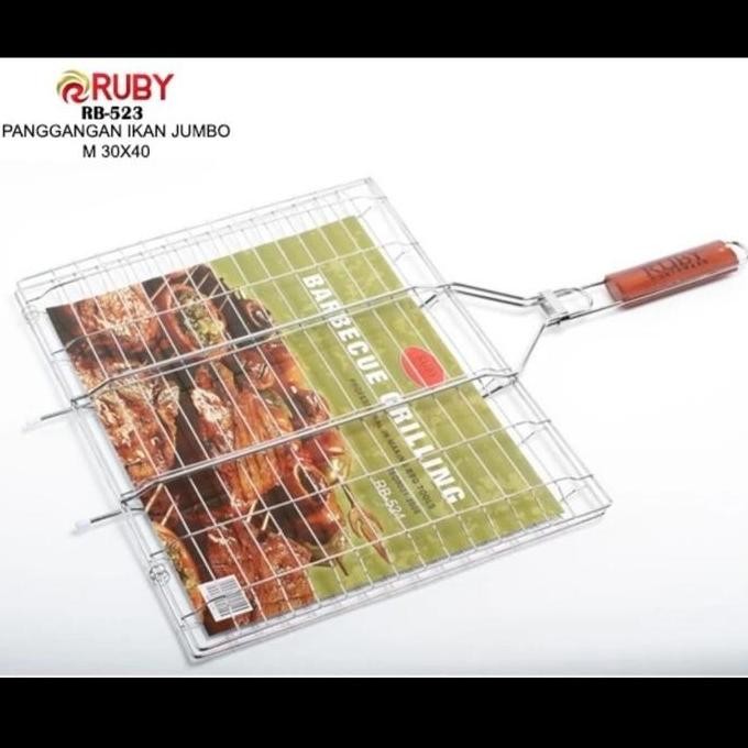 Ruby Panggangan Ikan Stainless Jepit Panggangan Ikan Tebal