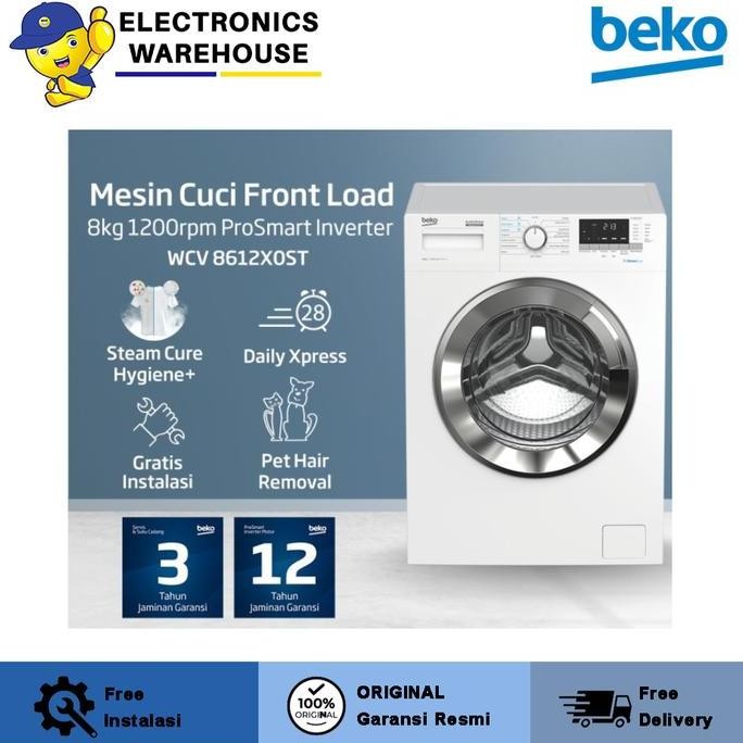 Promo Mesin Cuci Beko Front Loading 8 Kg WCV8612X0ST WCV 8612 X0ST COD