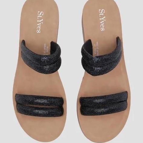 Sandal Wanita Sendal Kasual Wedges Hak Sedang Slip On Sparkle Brand St Yves Wq55 By Matahari Origina