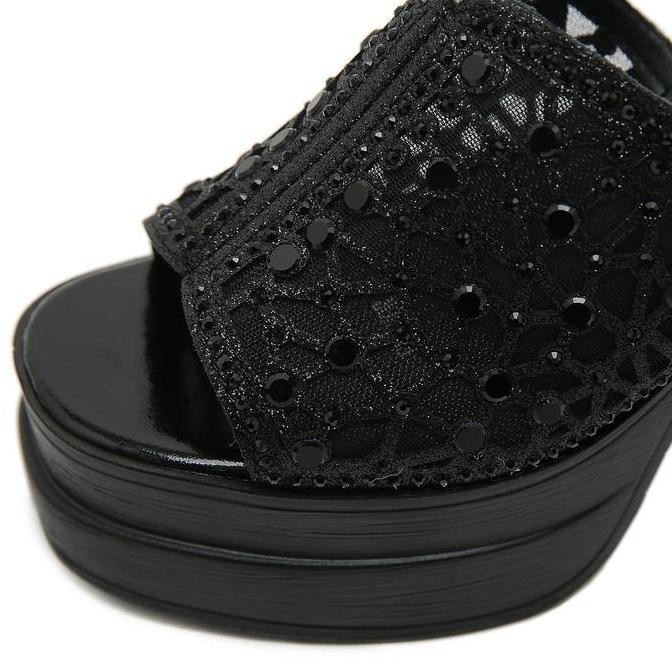 Bozka Sandal Wanita Wedges Mewah Elanor 10Cm Heels