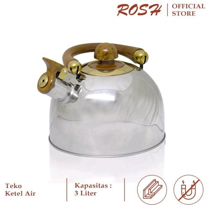 Teko Pemanas Air Rosh 3 Liter Bunyi Stainless Steel Tebal High Quality Kettle Ketel Ceret Teko Siul 