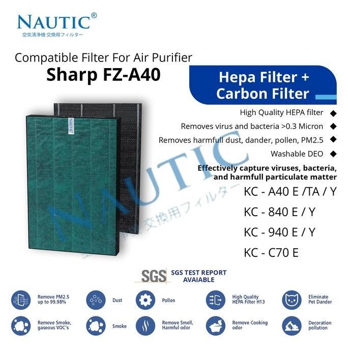 Hepa Filter Sharp Kc 940 Kc 840 Kc C70 Kc A40E/Y/Ta Fz A40Hfe