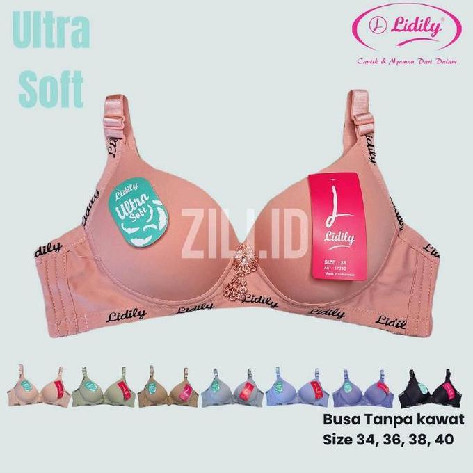 Febon- Lidily, Lydyly Bra Bh Ultra Soft Casual Cup B Busa Tipis Tanpa Kat Kait , Size 34-40