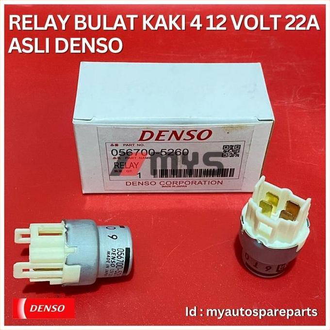 Prime- Relay Kaki 4 Ac Mobil Bulat 056700 5260 12 Volt 22A Denso