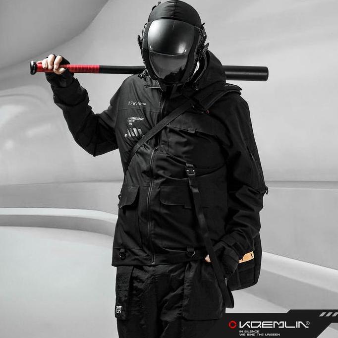 KREMLIN Jacket Techwear Windbreaker Black - TRANCE